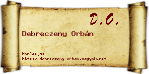 Debreczeny Orbán névjegykártya