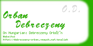 orban debreczeny business card
